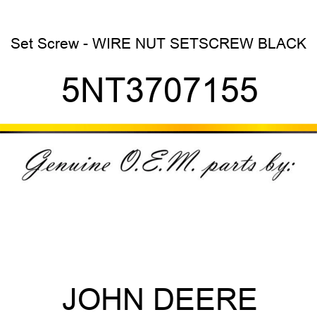 Set Screw - WIRE NUT SETSCREW BLACK 5NT3707155