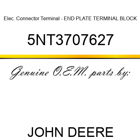 Elec. Connector Terminal - END PLATE TERMINAL BLOCK 5NT3707627