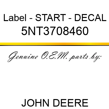 Label - START - DECAL 5NT3708460