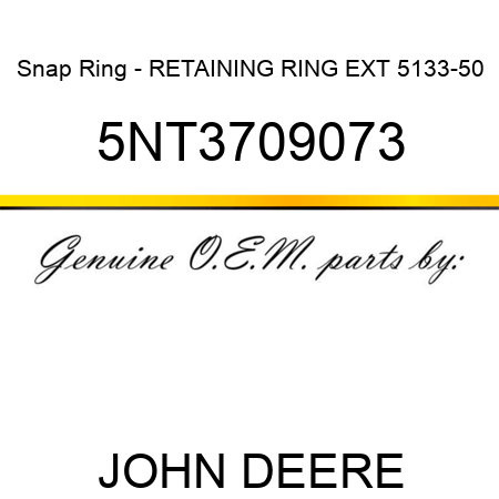 Snap Ring - RETAINING RING EXT 5133-50 5NT3709073