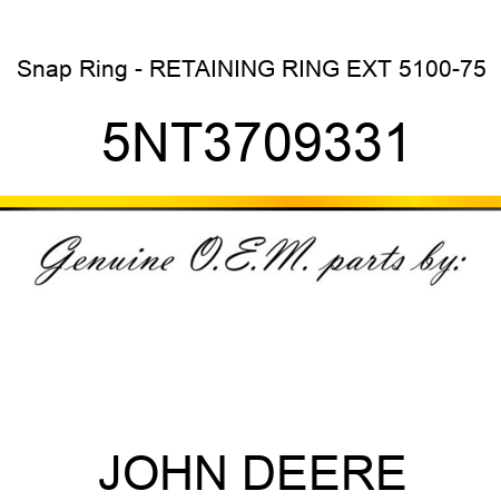 Snap Ring - RETAINING RING EXT 5100-75 5NT3709331