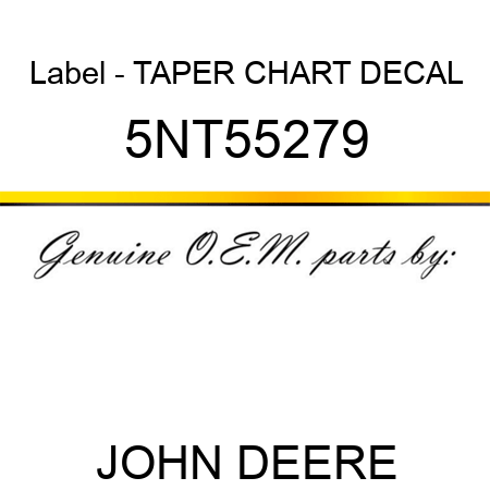 Label - TAPER CHART DECAL 5NT55279