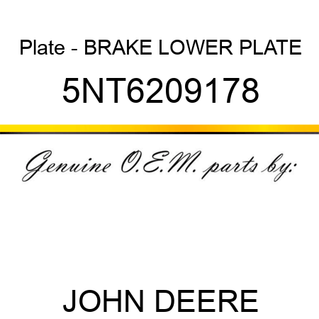 Plate - BRAKE LOWER PLATE 5NT6209178