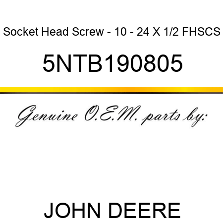 Socket Head Screw - 10 - 24 X 1/2 FHSCS 5NTB190805