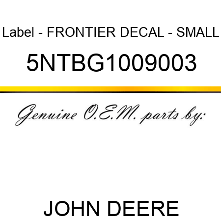 Label - FRONTIER DECAL - SMALL 5NTBG1009003