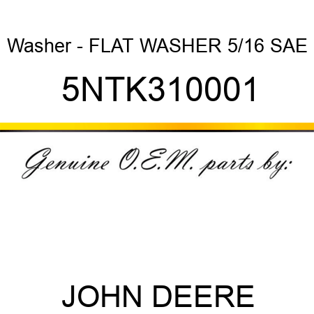 Washer - FLAT WASHER 5/16 SAE 5NTK310001