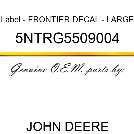 Label - FRONTIER DECAL - LARGE 5NTRG5509004