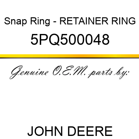 Snap Ring - RETAINER RING 5PQ500048