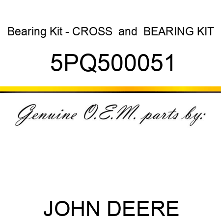 Bearing Kit - CROSS & BEARING KIT 5PQ500051