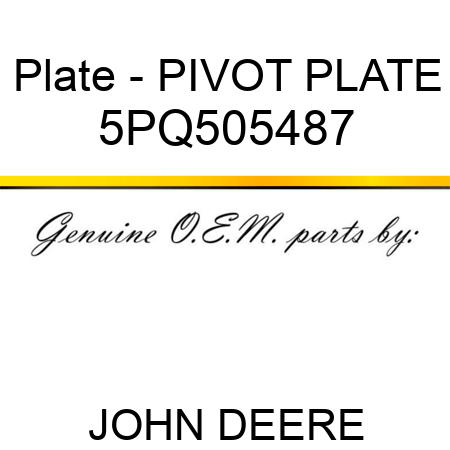 Plate - PIVOT PLATE 5PQ505487