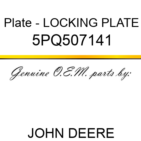 Plate - LOCKING PLATE 5PQ507141