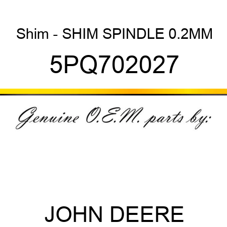 Shim - SHIM, SPINDLE 0.2MM 5PQ702027