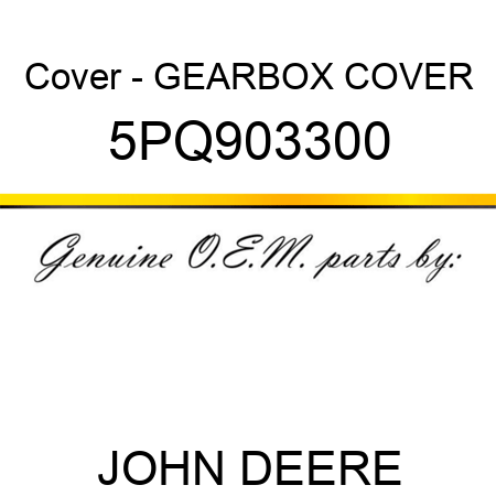 Cover - GEARBOX COVER 5PQ903300