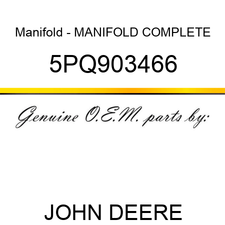 Manifold - MANIFOLD, COMPLETE 5PQ903466