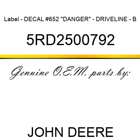 Label - DECAL #652 