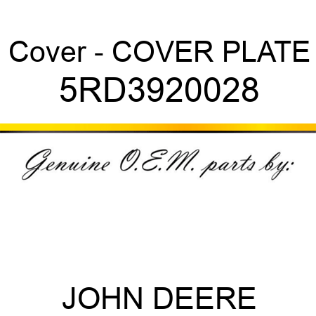 Cover - COVER PLATE 5RD3920028