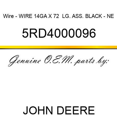 Wire - WIRE 14GA X 72  LG. ASS. BLACK - NE 5RD4000096