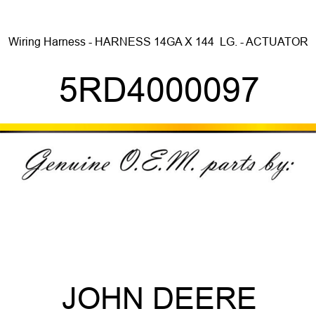 Wiring Harness - HARNESS 14GA X 144  LG. - ACTUATOR 5RD4000097