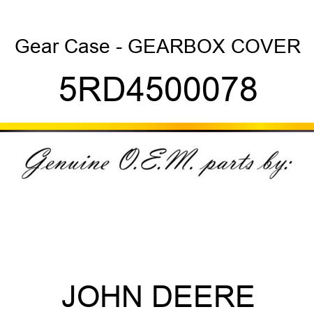 Gear Case - GEARBOX COVER 5RD4500078
