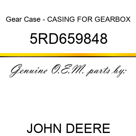 Gear Case - CASING FOR GEARBOX 5RD659848