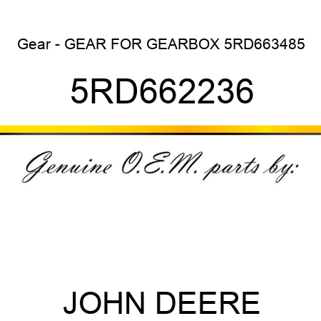 Gear - GEAR FOR GEARBOX 5RD663485 5RD662236