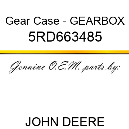 Gear Case - GEARBOX 5RD663485