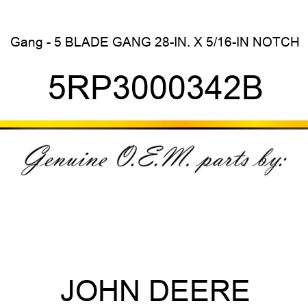 Gang - 5 BLADE GANG 28-IN. X 5/16-IN NOTCH 5RP3000342B