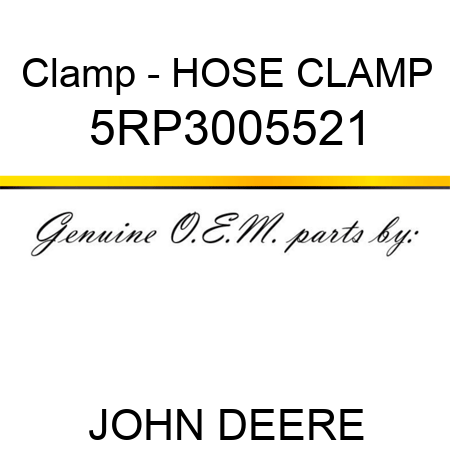 Clamp - HOSE CLAMP 5RP3005521