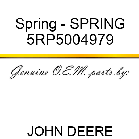 Spring - SPRING 5RP5004979