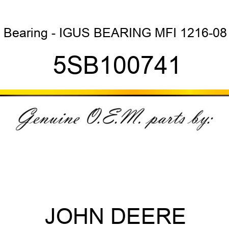 Bearing - IGUS BEARING MFI 1216-08 5SB100741