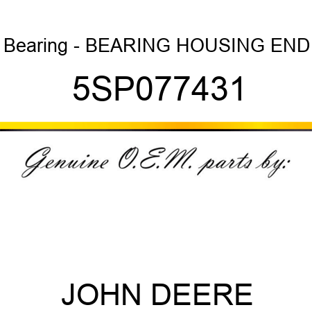 Bearing - BEARING HOUSING END 5SP077431