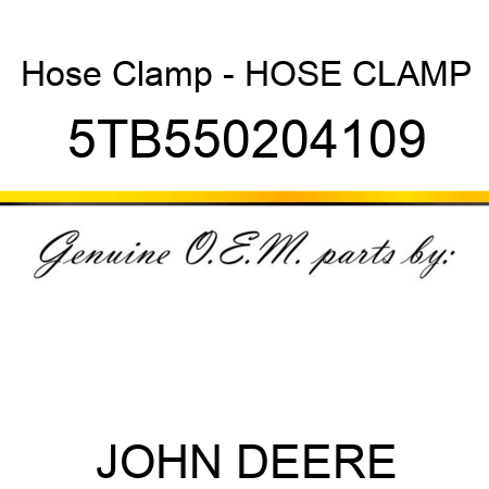 Hose Clamp - HOSE CLAMP 5TB550204109