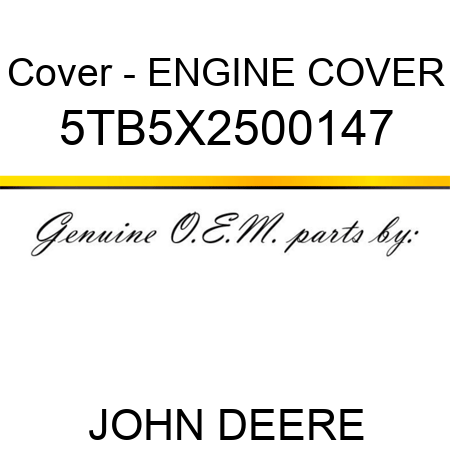 Cover - ENGINE COVER 5TB5X2500147