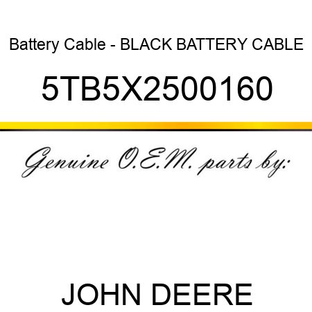 Battery Cable - BLACK BATTERY CABLE 5TB5X2500160