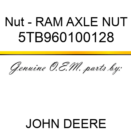 Nut - RAM AXLE NUT 5TB960100128