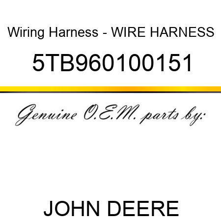 Wiring Harness - WIRE HARNESS 5TB960100151