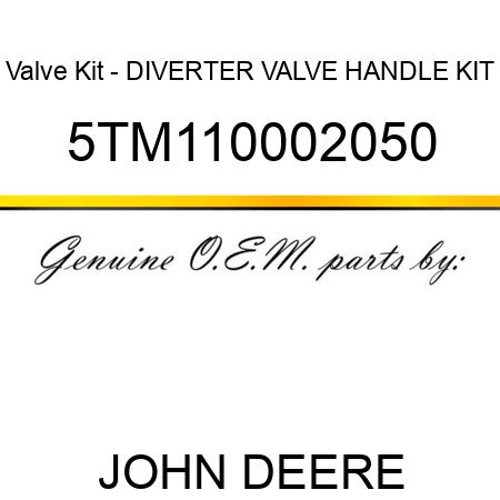 Valve Kit - DIVERTER VALVE HANDLE KIT 5TM110002050
