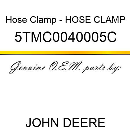 Hose Clamp - HOSE CLAMP 5TMC0040005C