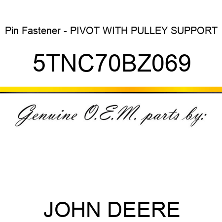 Pin Fastener - PIVOT WITH PULLEY SUPPORT 5TNC70BZ069