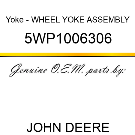 Yoke - WHEEL YOKE ASSEMBLY 5WP1006306