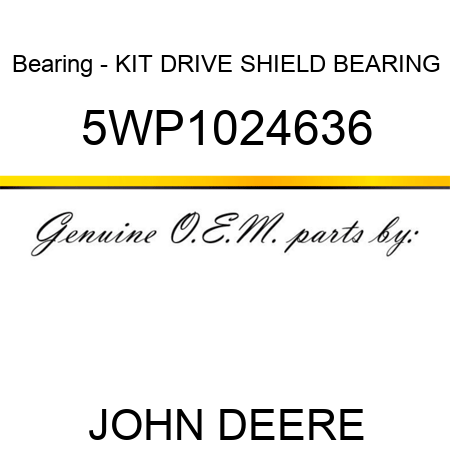 Bearing - KIT, DRIVE SHIELD BEARING 5WP1024636