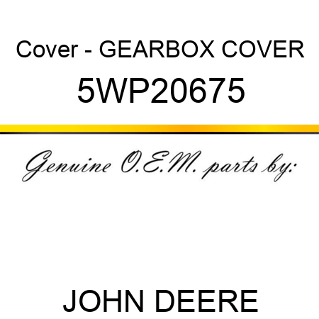 Cover - GEARBOX COVER 5WP20675