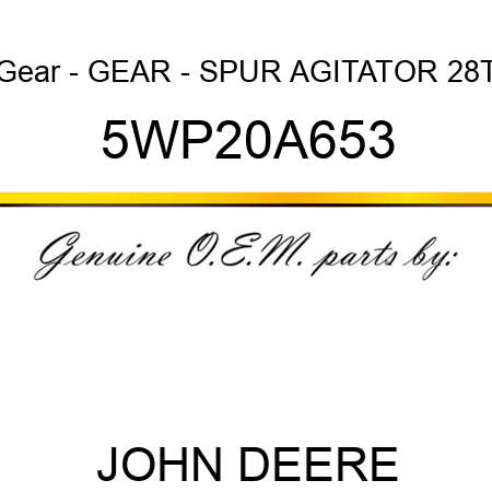Gear - GEAR - SPUR AGITATOR 28T 5WP20A653