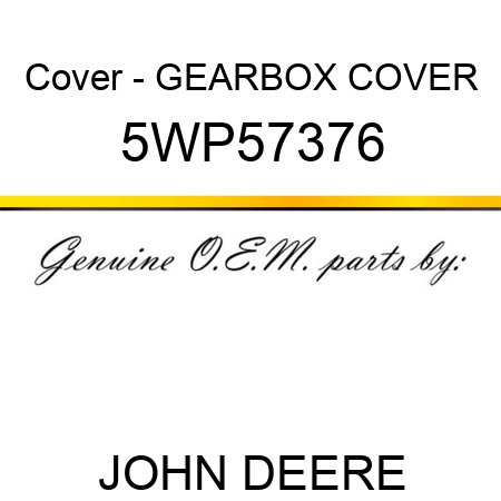 Cover - GEARBOX COVER 5WP57376