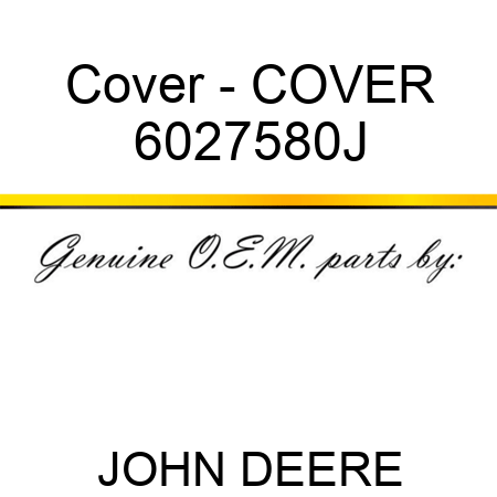Cover - COVER 6027580J