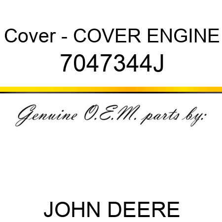 Cover - COVER, ENGINE 7047344J