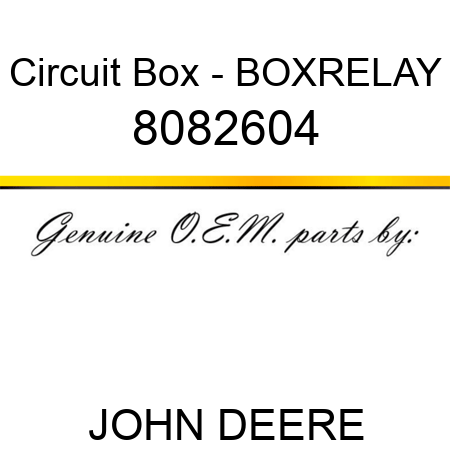 Circuit Box - BOX,RELAY 8082604