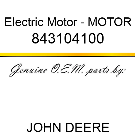 Electric Motor - MOTOR 843104100