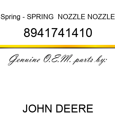 Spring - SPRING,  NOZZLE, NOZZLE 8941741410