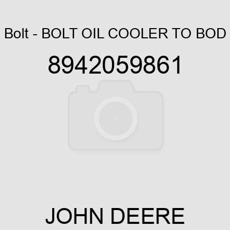 Bolt - BOLT, OIL COOLER TO BOD 8942059861